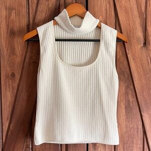 Zara sleeveless cut out top cream large